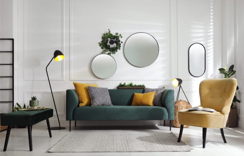 Contemporary living room with furniture