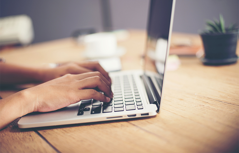 Employee working at laptop