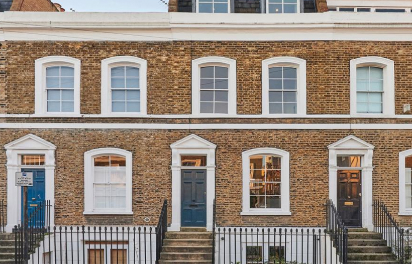 Terraced houses front exteriors
