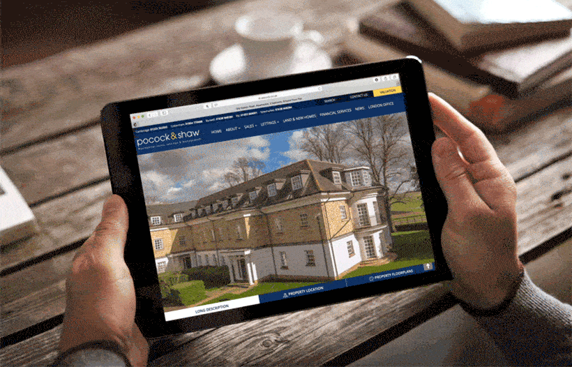 Tablet showcasing Pocock & Shaw's virtual tours