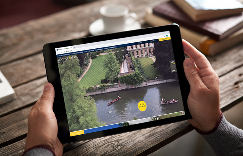Tablet showcasing the Pocock & Shaw website