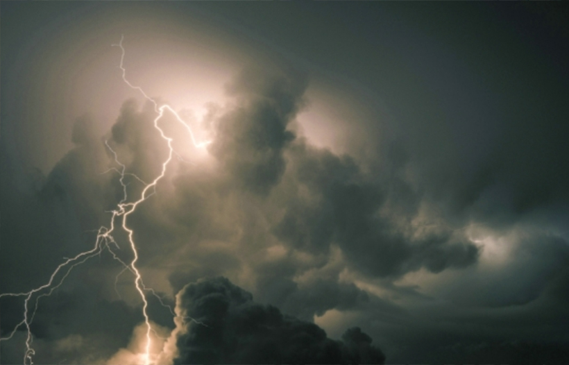 Lighting bolt in the thunderstorm