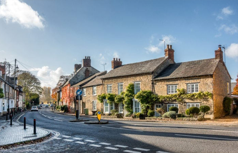 Main road of countryside town