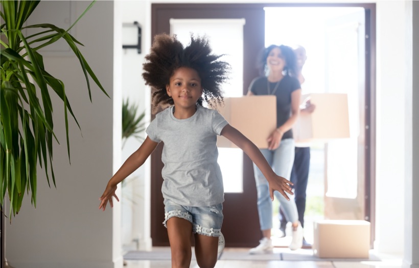 Family moving into new house
