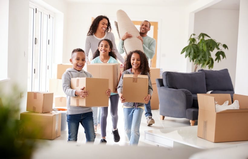 Family moving into new property